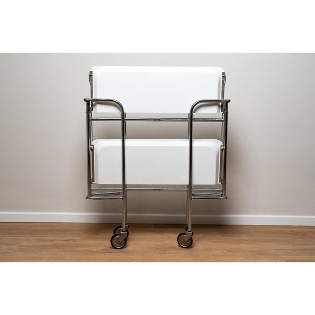 Plastic and Chrome Metal Bar or Food Cart, 1970s For Sale - Image 10 of 11