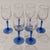 Blue Vintage Lenox Blue Stem Crystal Wine Glasses With Dual Swag Draped and Gold Rim- Set of 2 For Sale - Image 8 of 12