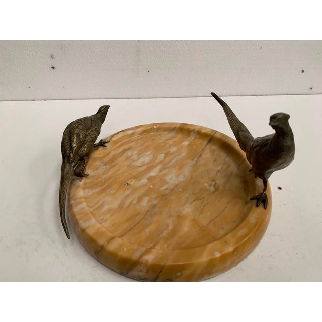 Marble Trinket Tray with Bronze Bird Decor, 20th Century For Sale - Image 5 of 7