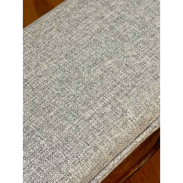 Cream Early 20th Century Italian Louis XV Style Small Carved Walnut Upholstered Bench For Sale - Image 8 of 12