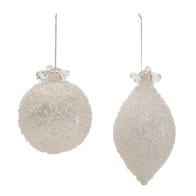 Kenneth Ludwig Chicago Glass Drop Ornaments (Set of 4)  5" x 7" Christmas Tree Decorations For Sale - Image 4 of 7