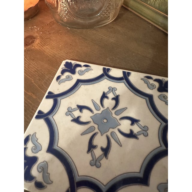 Ceramic 1970s Portuguese Blue and White Tile For Sale - Image 7 of 9