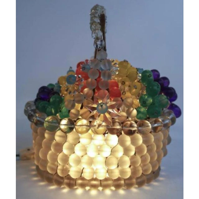 1930s Czechoslovakian Art Glass Fruit Basket Lamp, Czech Glass For Sale In Atlanta - Image 6 of 11