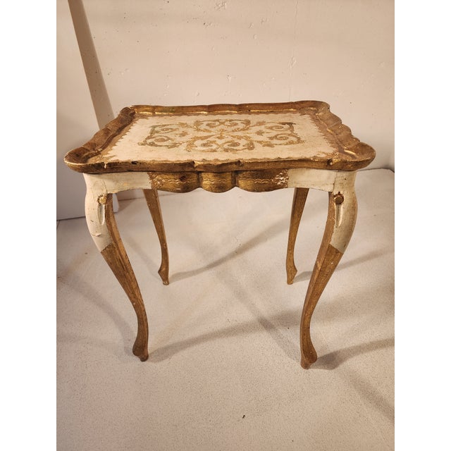 1950s Italian Florentine Gilt Table For Sale - Image 4 of 6