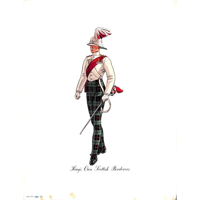 1950s Kings Own Scottish Borderers Traditional Reproduction Print For Sale