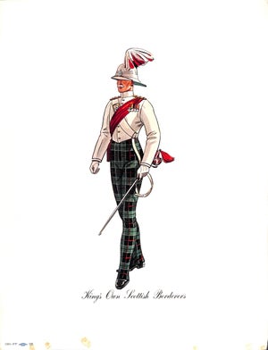 1950s Kings Own Scottish Borderers Traditional Reproduction Print