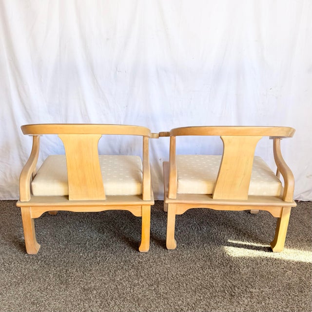 Wood Ming Style Wooden Horseshoe Chairs by Harris Marcus Furniture - A Pair For Sale - Image 7 of 9
