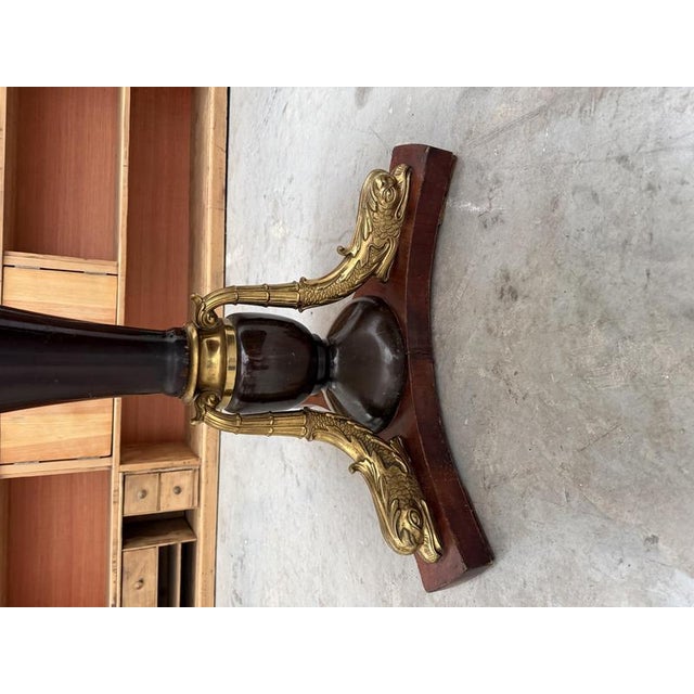 Empire Brass and Onyx Table, 1950s For Sale - Image 8 of 11