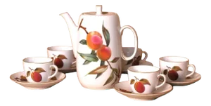 Evesham Porcelain Coffee and Tea Service from Royal Worcester, England, 1960s, Set of 11