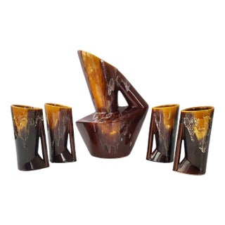 Modern French Service in Ceramic, 1960, Set of 5 For Sale