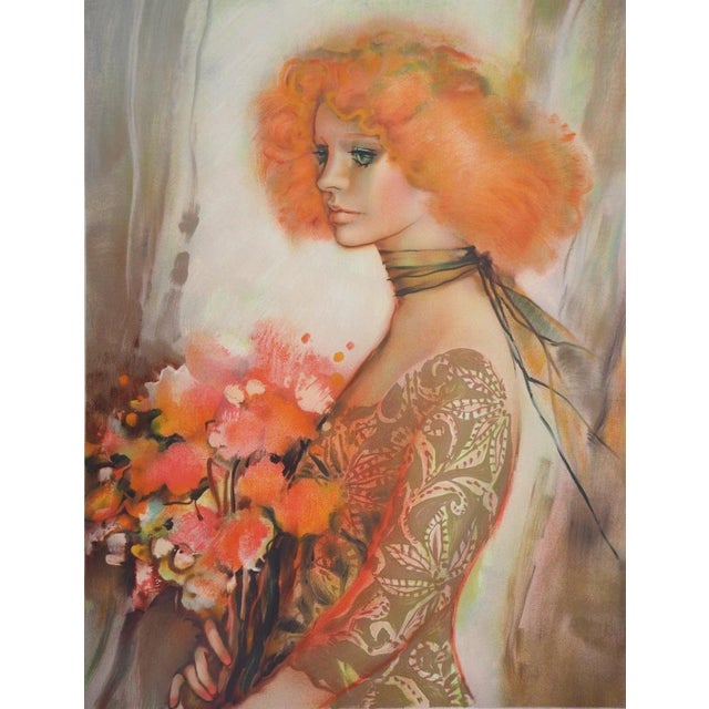 Sachiko IMAI (1933) Woman of Summer Original color lithograph Signed in pencil On BFK Rives paper, 56 x 76 cm (approx. 22...