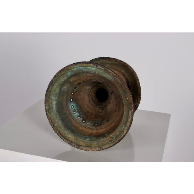 19th Century Traditional Bronze Oil Lamp, Nepal For Sale - Image 6 of 7