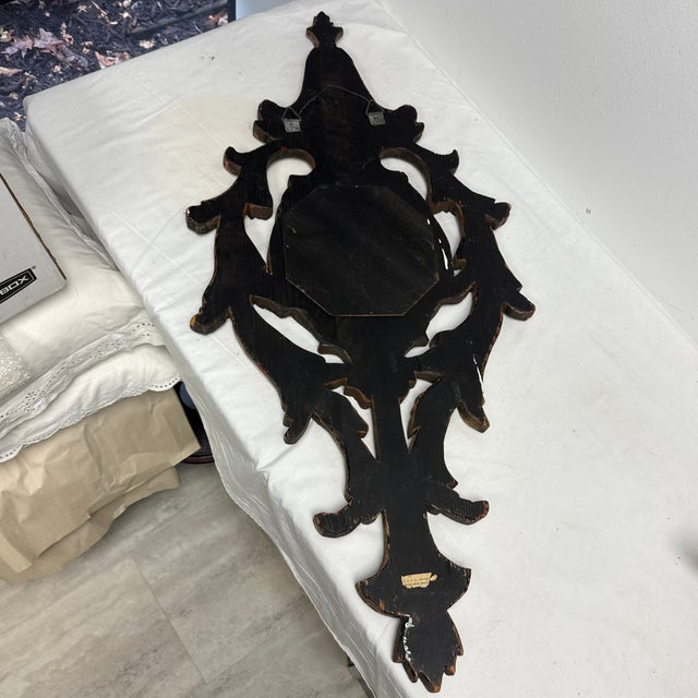 1950s 1950s Italian Painted and Gilt Carved Wood Mirror For Sale - Image 5 of 7