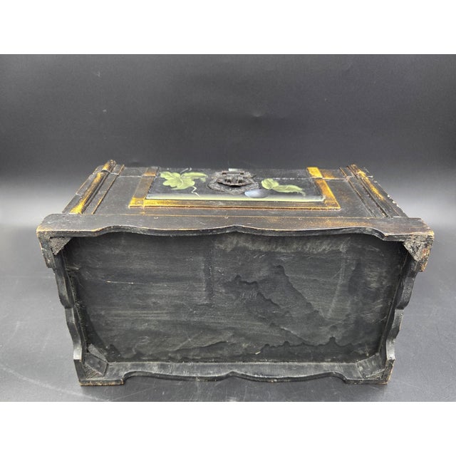 Vintage Hand Painted Wooden Dome Lidded Table Chest For Sale - Image 9 of 18