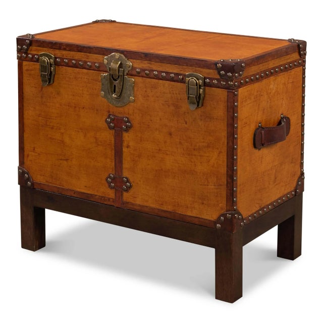 Wood English Campaign Decorative Box on Stand For Sale - Image 7 of 7