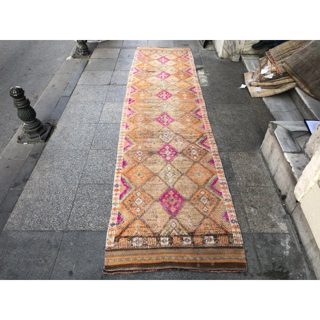Vintage Tribal Handmade Hallway Runner- 2′10″ × 11′8″ For Sale - Image 11 of 11