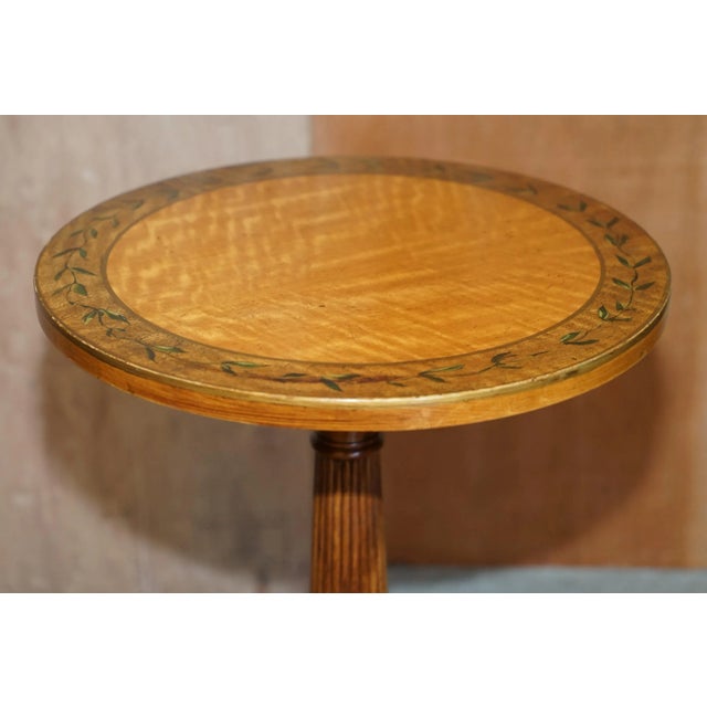 Antique Claw & Ball Satinwood Tripod Side Tables, Set of 2 For Sale - Image 13 of 16