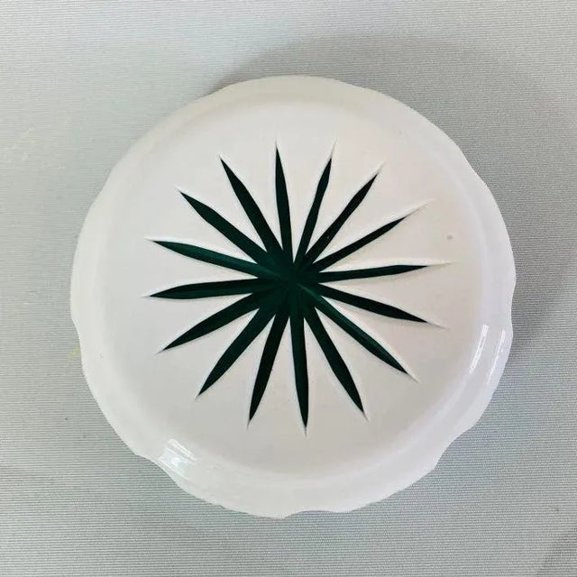1960s Vintage Bohemian Art Glass Czech Hand Painted Ashtray For Sale - Image 5 of 6