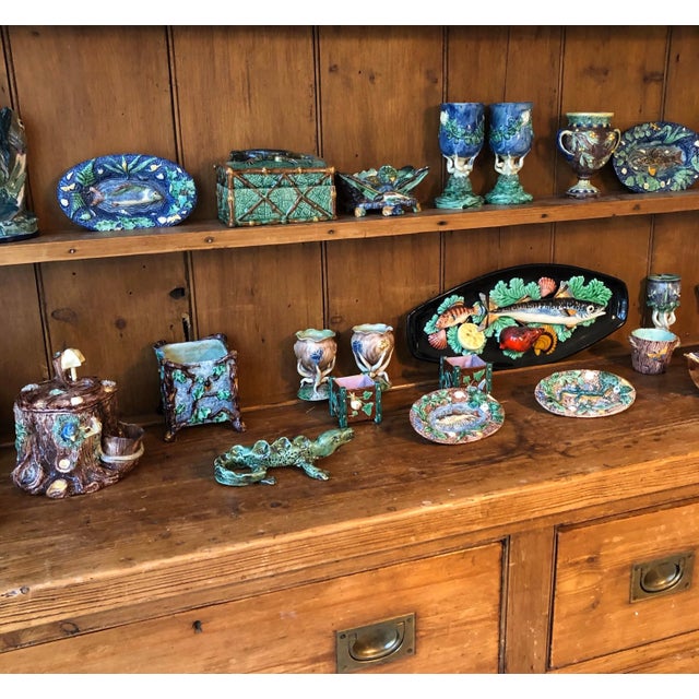 Majolica Palissy Vase Chalice Thomas Sergent, circa 1880 For Sale In Austin - Image 6 of 13