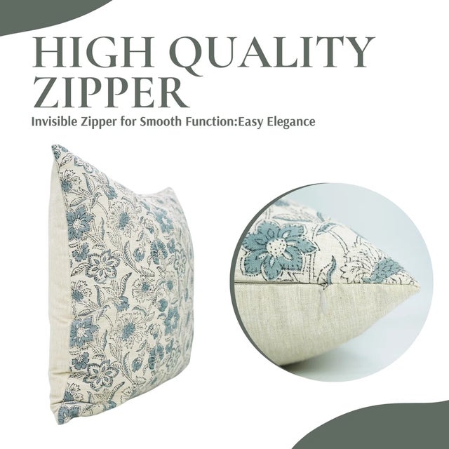 Contemporary Fabdivine Linen Blend Throw Pillow Cover, Jarui-14x36 Inch For Sale - Image 3 of 5