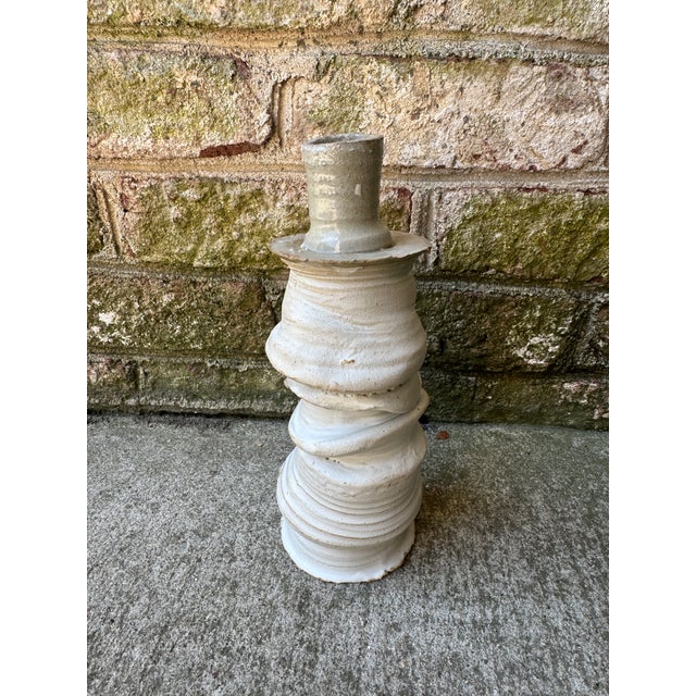 Off White Ceramic Pottery Vase For Sale - Image 9 of 17