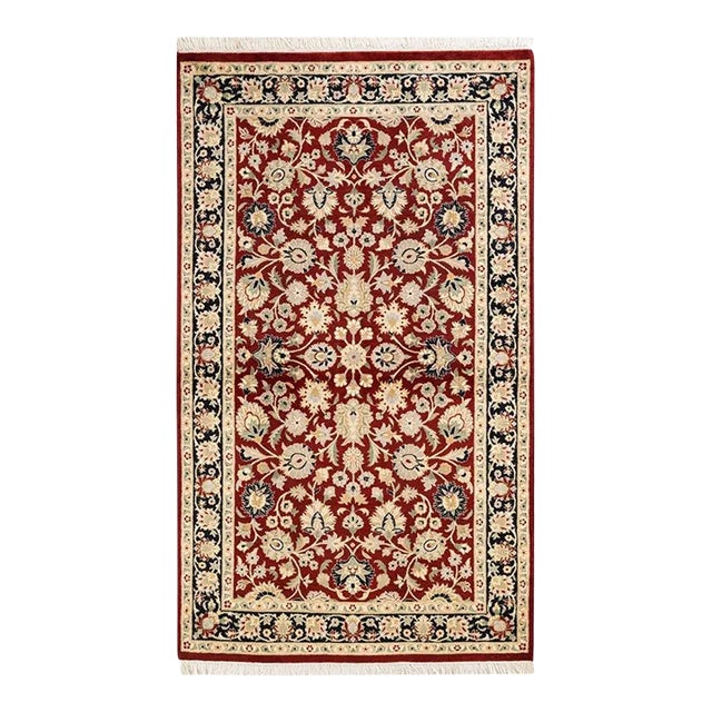 Mogul, One-of-a-Kind Hand-Knotted Area Rug in Red, 3' 1" x 5' 4" For Sale