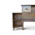 A wide vintage headboard by L.A. Period Furniture, designed as a complete storage wall with two integrated nightstands....
