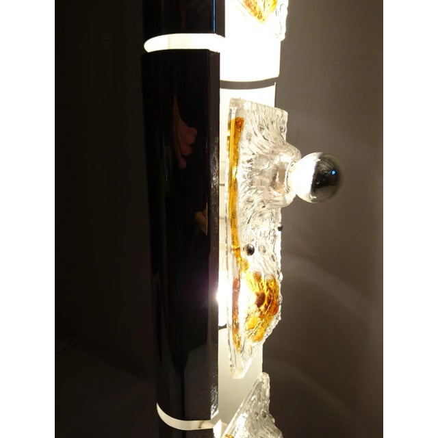 Goldenrod Vintage Glass & Chrome Floor Lamp from Mazzega For Sale - Image 8 of 10