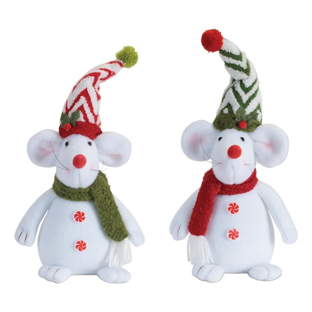 Holiday Plush Mouse Décor (Set of 2) For Sale