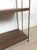 Mid Century Modern Metal Four Shelf Bookcase With Faux Wood Print and Brass Accents For Sale - Image 9 of 12