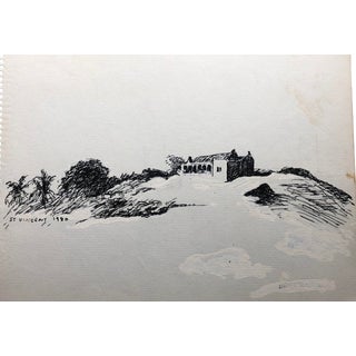 1989 St. Vincent Island Caribbean Drawing by Hayward Cirker For Sale