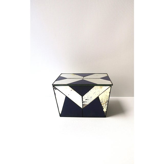 Art Deco Art Deco Blue Glass Box For Sale - Image 3 of 12