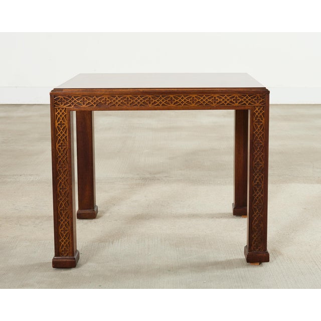Pair of Henredon Chinese Chippendale Mahogany Side End Tables For Sale - Image 11 of 18