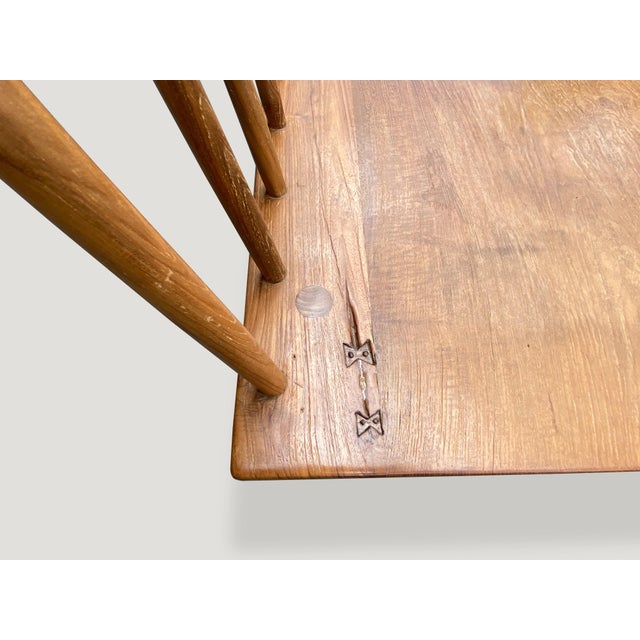 Andrianna Shamaris Couture Low Teak Wood Sofa For Sale - Image 10 of 18