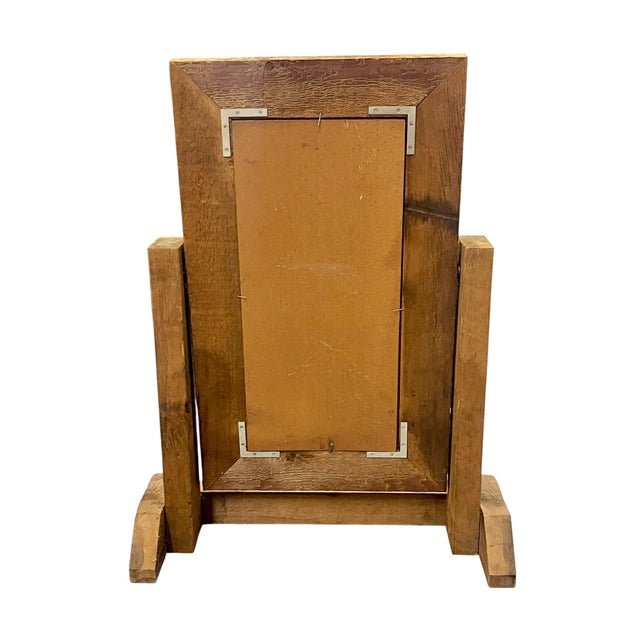 Late 20th Century Rustic Southwestern Folk Art Tabletop Cheval Mirror in Reclaimed Wood Frame For Sale - Image 12 of 17