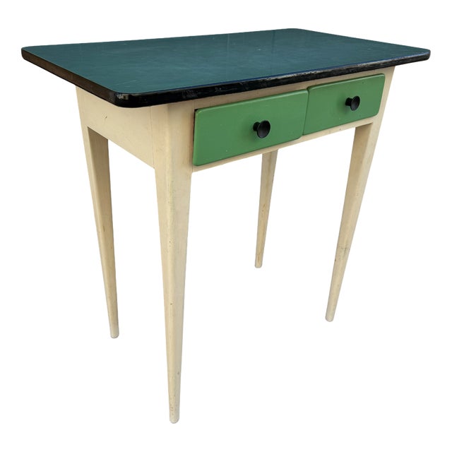 Blue Formica Side Table, France, 1950s For Sale