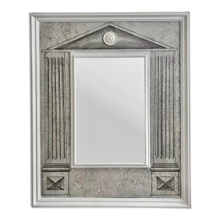 Late 20th Century Neoclassical Painted Tromp L’oeil Wood Mirror For Sale