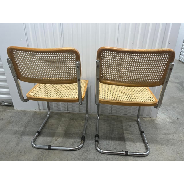 Mid-Century Modern Cesca Chairs Attributed to Marcel Breuer For Sale - Image 4 of 8