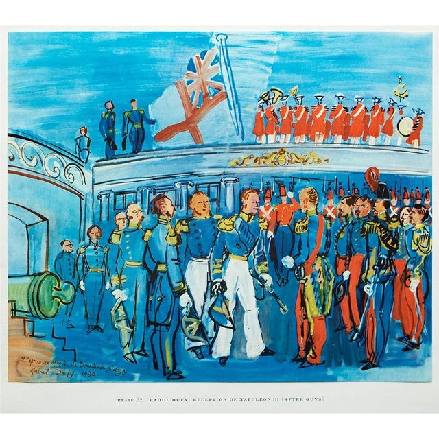 Royal Blue 1950s After Raoul Dufy "Reception of Napoleon", First Edition Swiss Full-Color Print For Sale - Image 8 of 9
