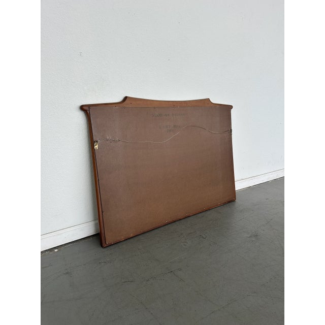 Mid-Century Modern Vintage White Pine Furniture Wall Mirror For Sale - Image 3 of 9