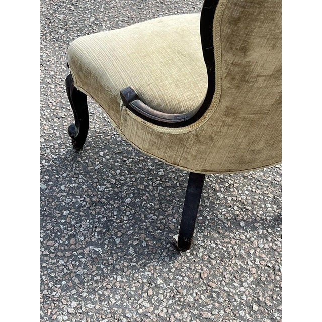 Victorian Chair with White Porcelain Castors For Sale - Image 6 of 11