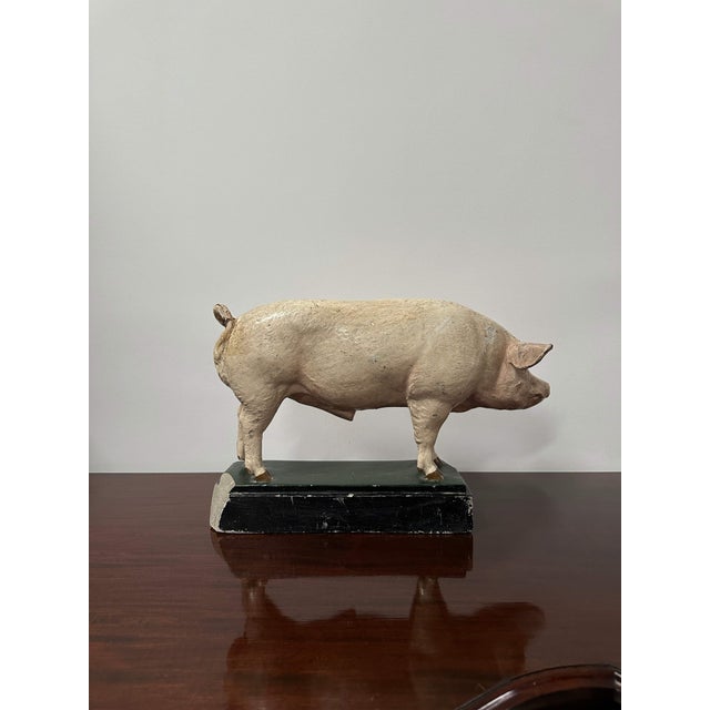 Vintage Painted Plaster Pig Models, Ministry of Agriculture, 1920s-1940s, Set of 2 For Sale - Image 6 of 7