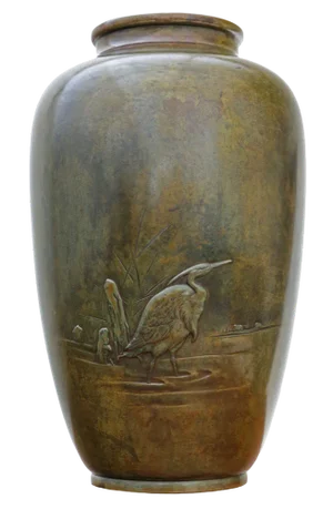Japanese Meiji Period Bronze Vase, 1915