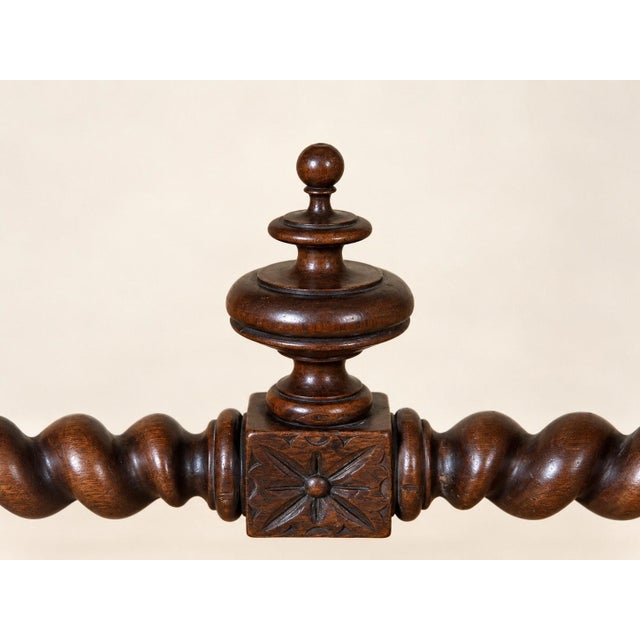 19th Century Louis XIII Carved Oak Desk For Sale - Image 4 of 7
