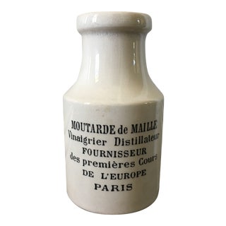 French Off-White Mustard Jar For Sale