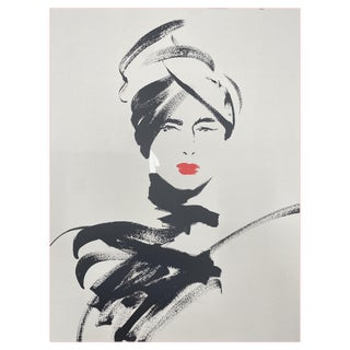 Michel Canetti, Woman with Red Lipstick, 1980s, Screen Print For Sale