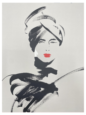 Michel Canetti, Woman with Red Lipstick, 1980s, Screen Print