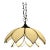 1960s Mid-Century Modern Glass Lotus Flower Swag Light | White Slag Glass For Sale