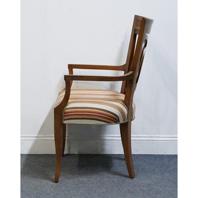 Late 20th Century High End Vintage Solid Cherry Italian Neoclassical Revival Dining Arm Chair For Sale - Image 5 of 9