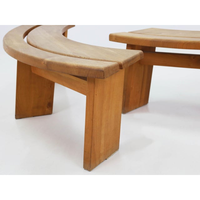 Wood Model S38A Curved Benches by Pierre Chapo, France, 1965 For Sale - Image 7 of 14